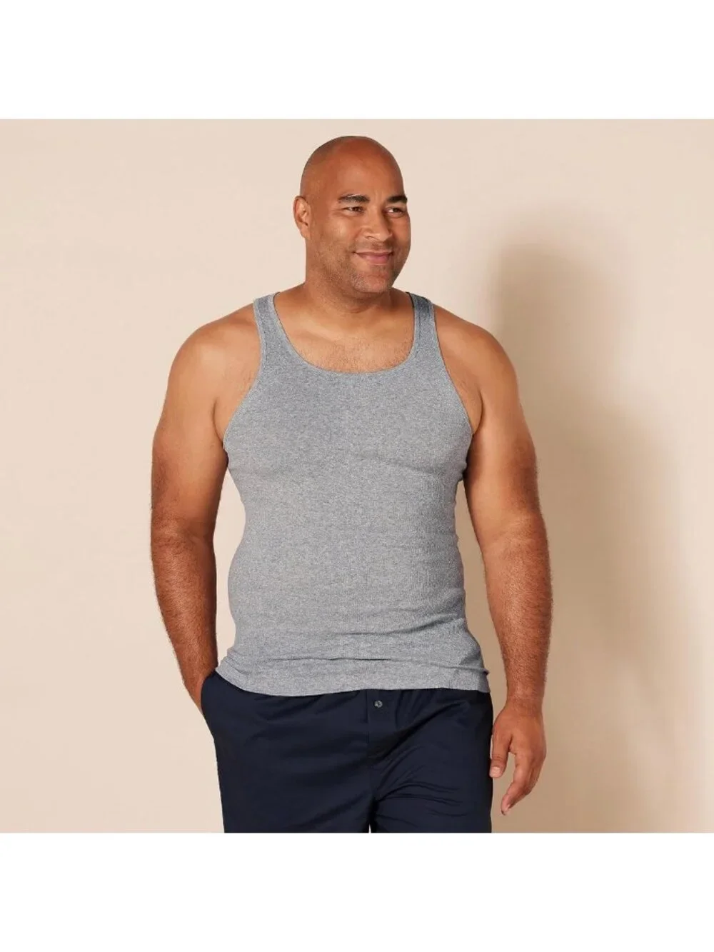 Lightweight Breathable Cotton Slim Fit Tank Undershirts - 6 Pack for Men